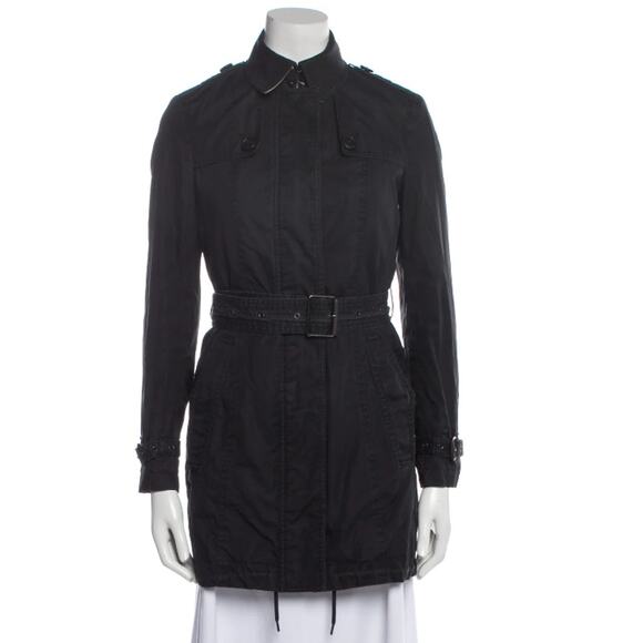Burberry Brit Black Cotton Trench Coat Removable Quilted Lining Jacket sz XS - Picture 1 of 16